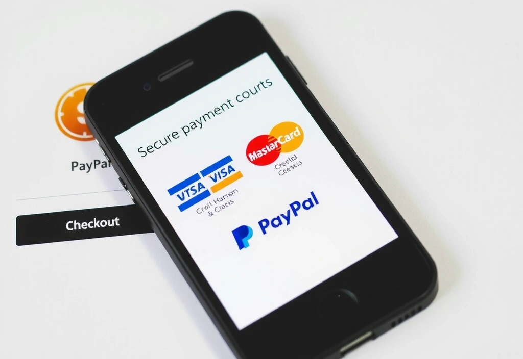 Secure payment methods on a smartphone screen