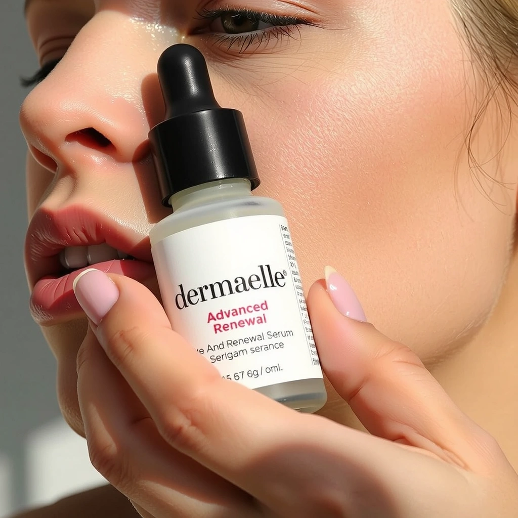 Dermaelle Advanced Renewal Serum application on skin