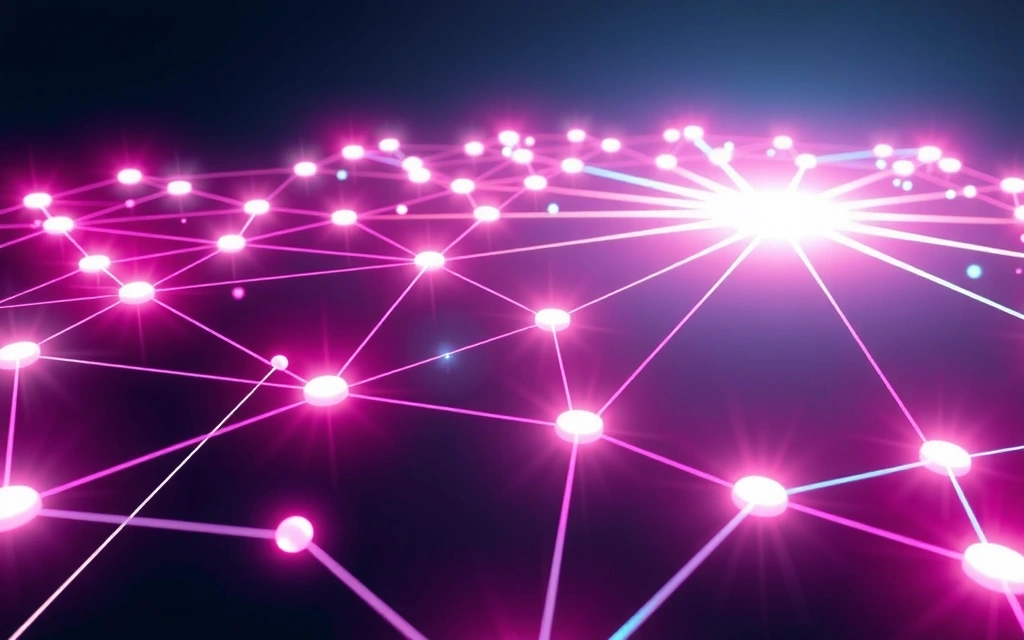 Interconnected web of digital links and nodes, symbolizing external websites